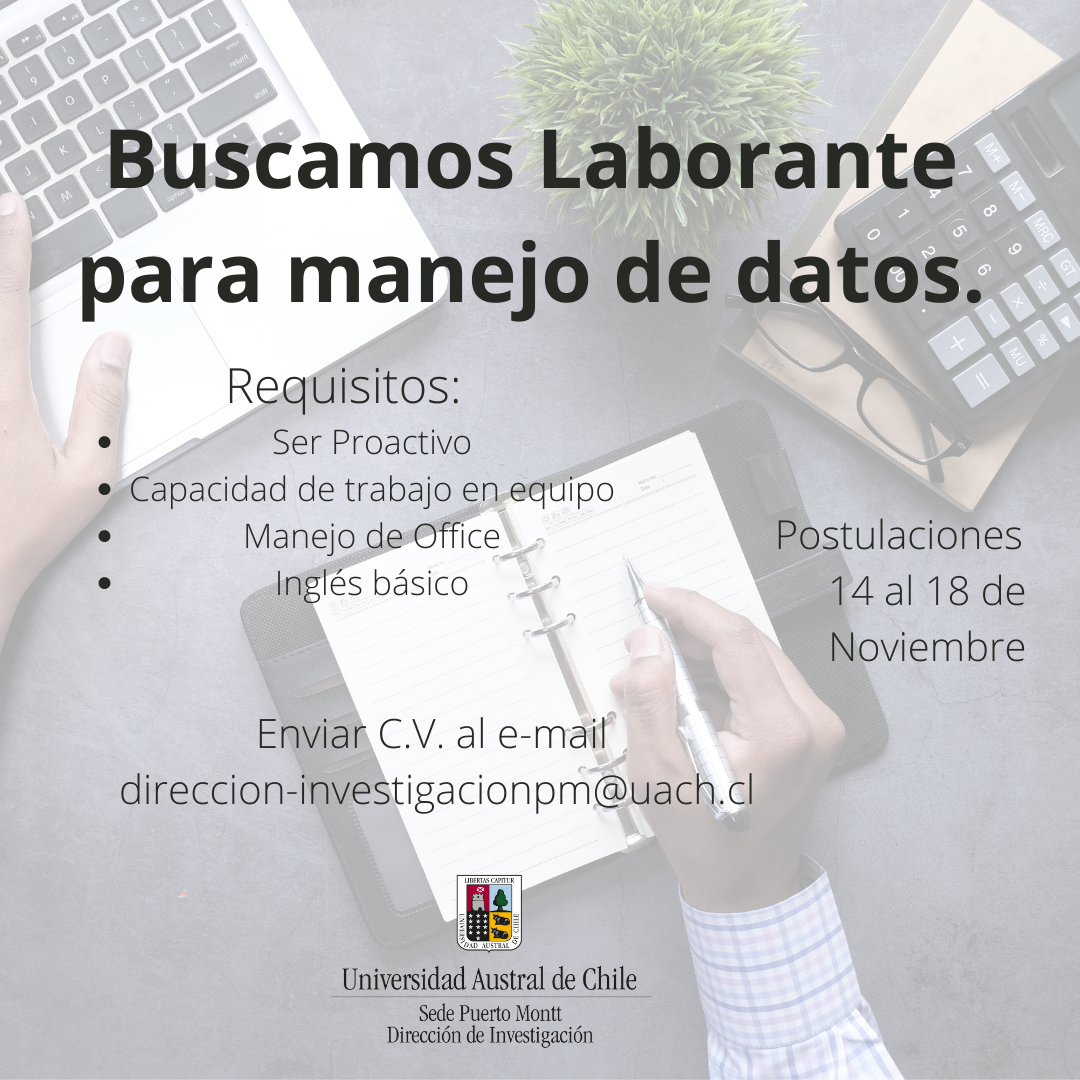 La Dirección de Investigación está buscando alumno laborante.