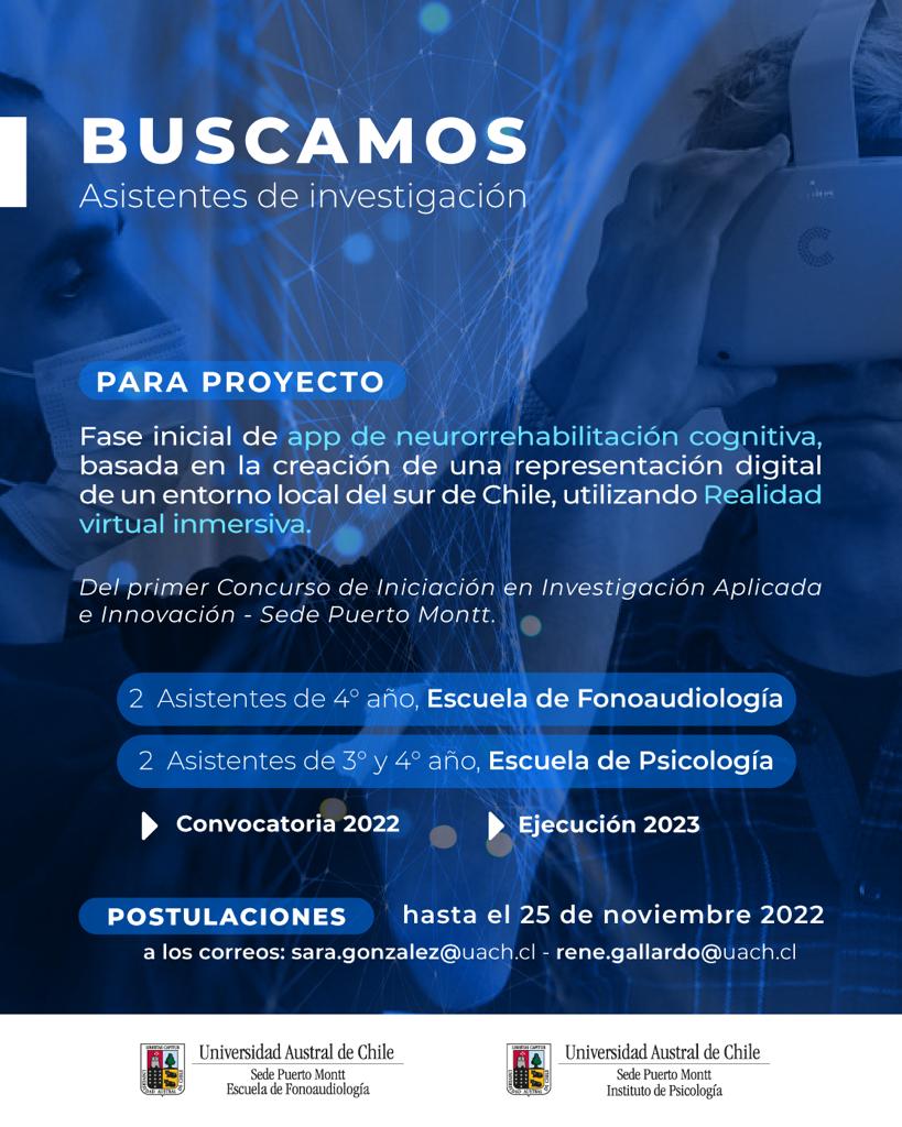 Proyecto ganador de Concurso de Iniciación en Investigación Aplicada e Innovación de la Sede, busca asistente de investigación.