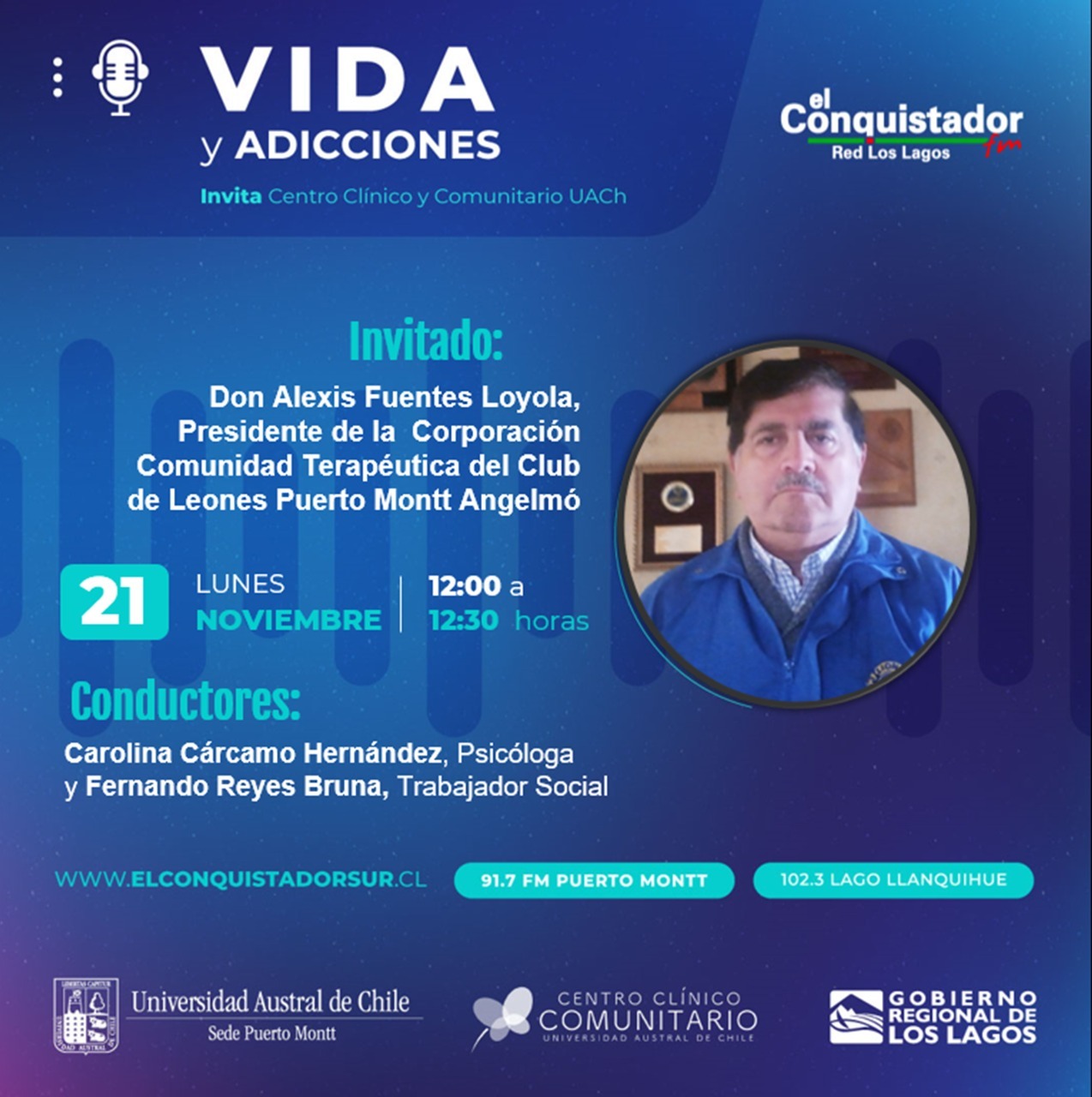 Programa Radial Vida y Adicciones, del Centro Clínico y Comunitario Uach.