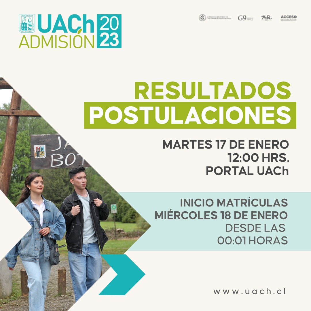 Hoy resultado de postulaciones y miércoles 18/01 inicio de matrículas presencial y on-line.